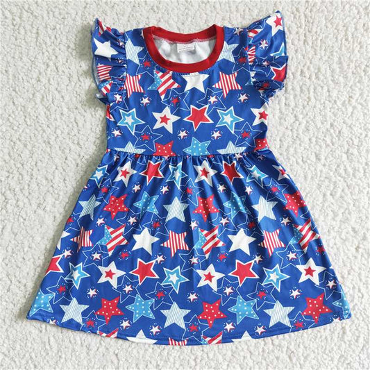 July 4th  star girls summer dress kids skirts