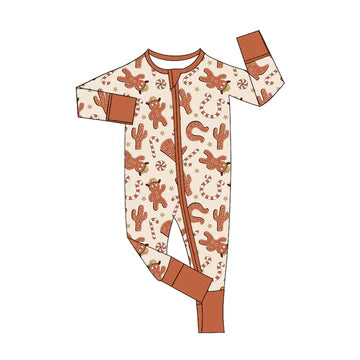 5.23 Christmas gingerbread zipper long sleeve toddler clothes