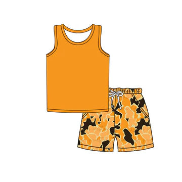 5.6 Yellow short-sleeved summer suit