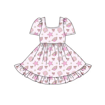 5.24 Pink Star Bow Short Sleeve Dress