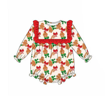 5.23 Christmas gingerbread doll collar long-sleeved toddler clothes