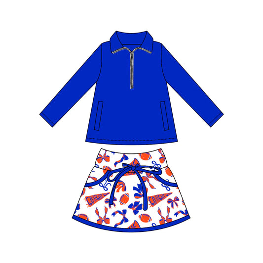 8.2Preorder moq 5 Baby girls Royal Pullover team Tee Shirts Skorts Clothes Sets