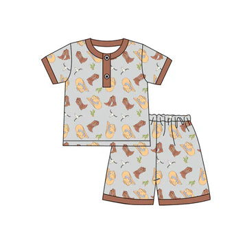 5.1 Boots Brown Short Sleeve Suit