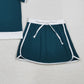 3.30 GSD3673 Adult Women Dark Green Short Sleeve Top Skirt Shorts Cotton Clothes Set