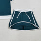 3.30 GSD3673 Adult Women Dark Green Short Sleeve Top Skirt Shorts Cotton Clothes Set