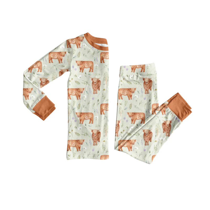 8.11Preorder(moq 5) Baby Boys Western Cows Top Pants Lounge Wear Pajamas Sets