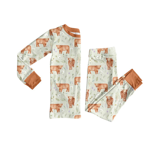 8.11Preorder(moq 5) Baby Boys Western Cows Top Pants Lounge Wear Pajamas Sets