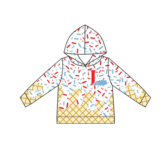 7.1Preorder (moq 5)Baby Boys White Long Sleeves L Drip Team Hoodies Top