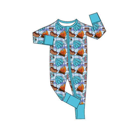 8.6Preorder(moq 5)Baby Infant Boys Long Sleeves Camping Food Zipper Rompers