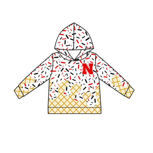 7.2Preorder (moq 5)Baby Boys Red N Long Sleeves Drip Team Hoodies Top