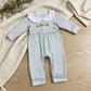 NEW RTS NO MOQ milk silk LR3105 Embroidery Turkey Pumpkins Baby Kids Thanksgiving Pant Rompers