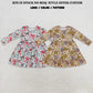 RTS NO MOQ Sibling milk silk Baby Girls Thanksgivings christmas Ruffle Knee Length Dress