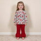 RTS NO MOQ milk silk GLP3541 Baby Girls Red Green Checked Bows Holly Tunic Ruffle Pant Christmas Clothes Set