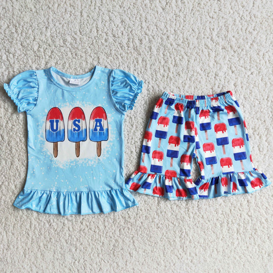 Popsicle short sleeve shorts set