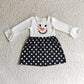 GLD0119 Girls Snowman White Long Sleeve Dress