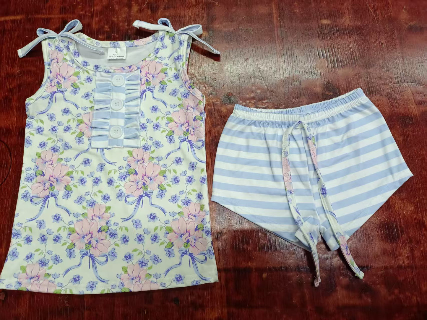 5.9 Floral Sleeveless Summer Suit