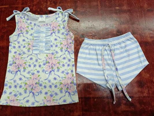 5.9 Floral Sleeveless Summer Suit