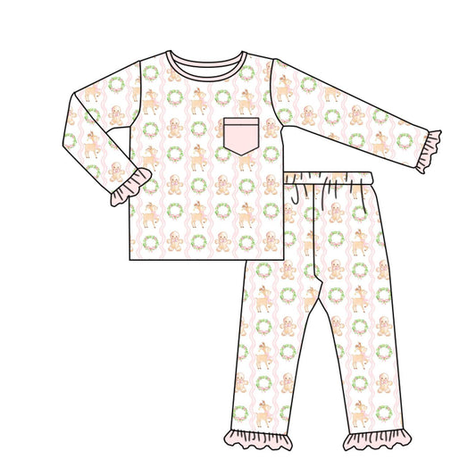 GLP1204 Gingerbread Deer Long Sleeve Pajamas