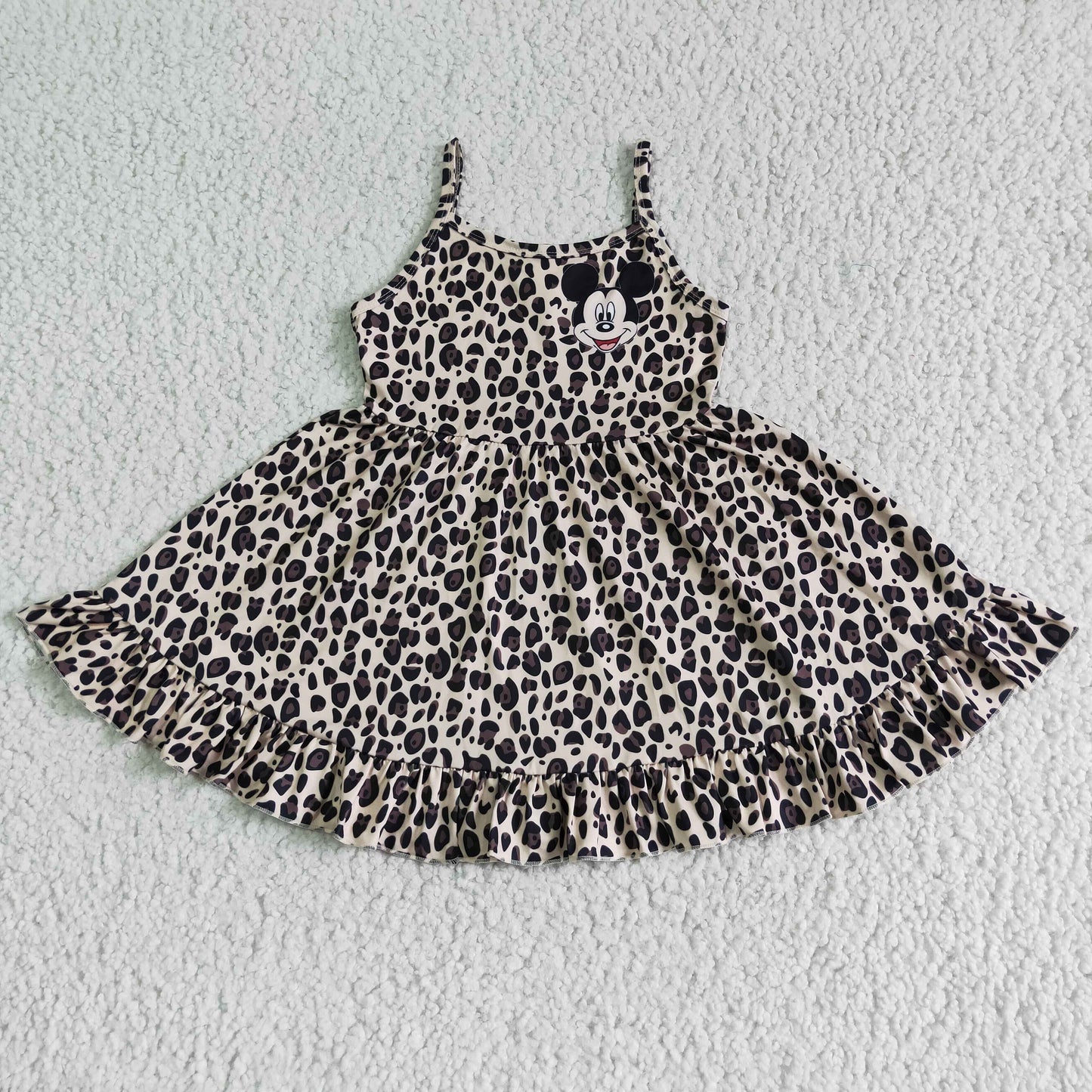 Leopard print Mickey suspender skirt