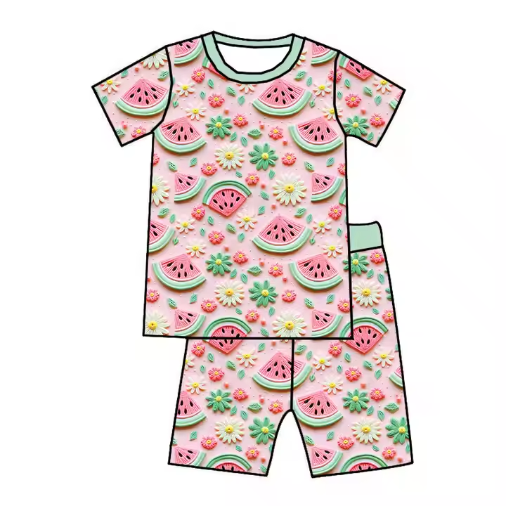 5.14 Watermelon girl cartoon summer suit