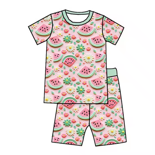 5.14 Watermelon girl cartoon summer suit