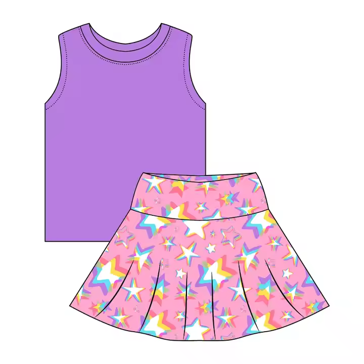 5.14 Colorful five-pointed star sleeveless suit