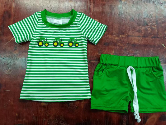 4.26 Green Stripe Tractor Set