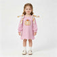 RTS No moq milk silk GLD1642 Embroidery Pumpkins Baby Girls Pink Fall Scallop Knee Length Dresses