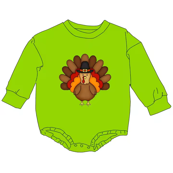 5.13 Green Turkey Long Sleeve Toddler Clothes