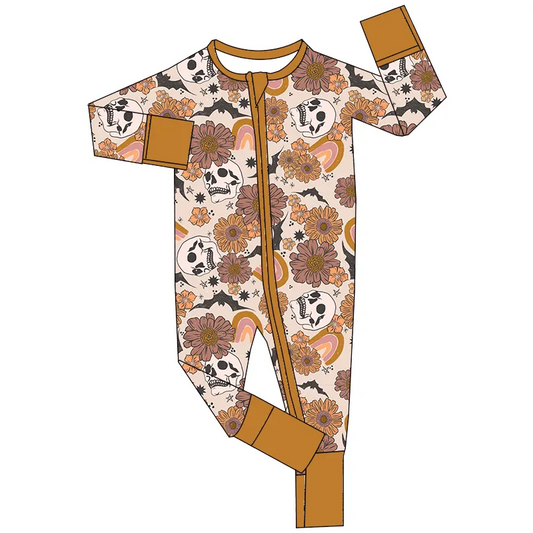 5.15 Halloween skull flower long-sleeved toddler clothes
