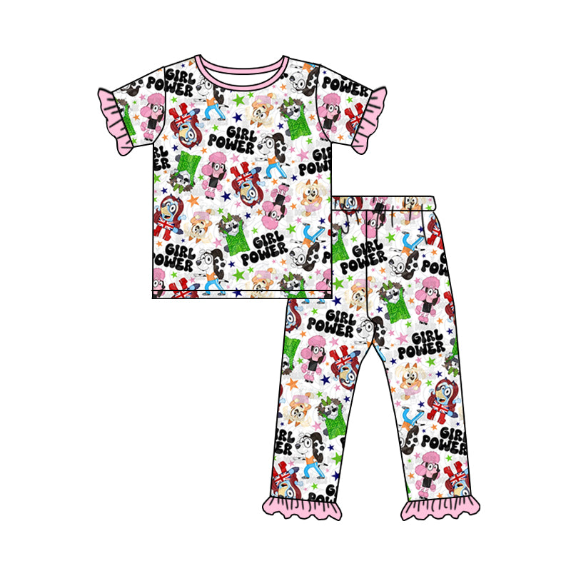 5.13 Letter Pink Short Sleeve Suit