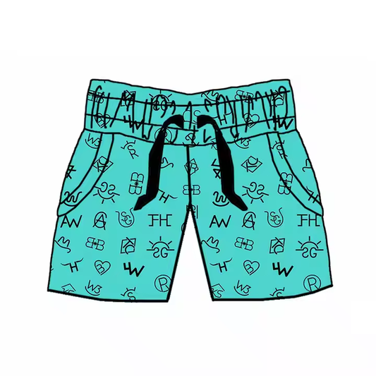 5.20 blue letter shorts