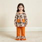 NEW RTS NO MOQ milk silk GLP3534 Baby Girls Bats Flowers Pockets Tunic Ruffle Pant Halloweens Clothes Sets