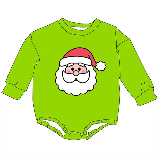 5.13 Santa Claus green long-sleeved toddler clothes