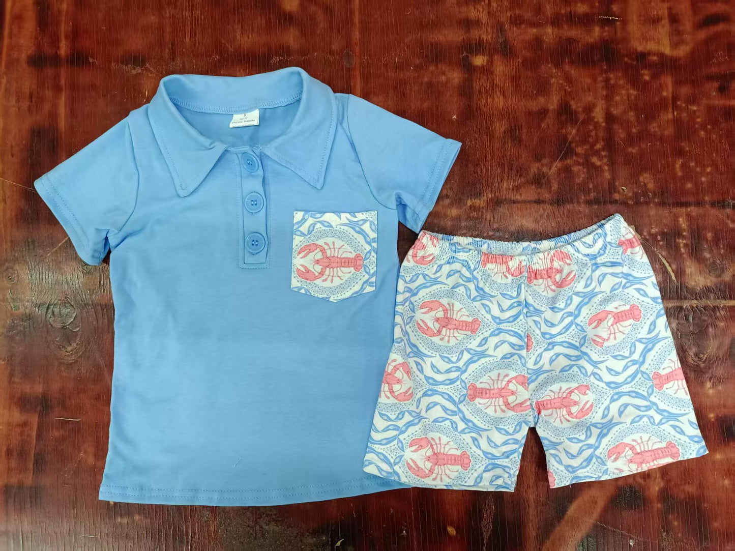4.28 Lobster blue short-sleeved suit