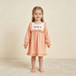 NEW RTS NO MOQ milk silk GLD1645 Embroidery Pumpkins Baby Girls Fall Ruffle Knee Length Dresses
