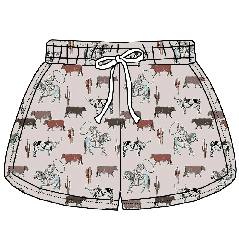 5.20 Cow Horse Cactus Cartoon Shorts