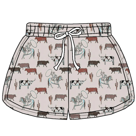 5.20 Cow Horse Cactus Cartoon Shorts