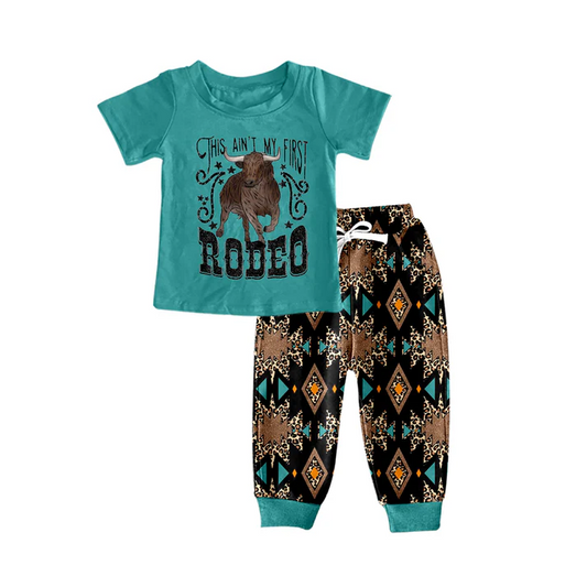 5.16 Bull head green short-sleeved trousers suit