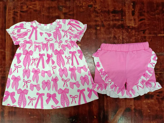5.9 Pink Bow Girls Summer Suit