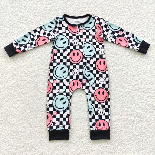 zipper romper hippie smiley jumpsuit baby clothes