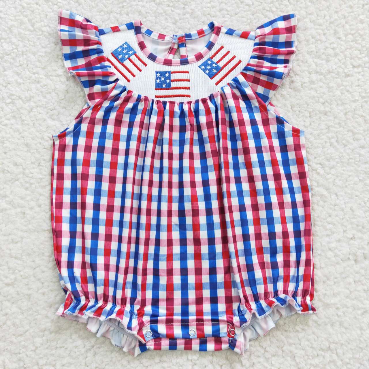 embroidery July 4th girls dress match romper