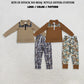 RTS NO MOQ Sibling milk silk Baby Boys Zip Pullover Leaves Pockets Jogger Clothes Set