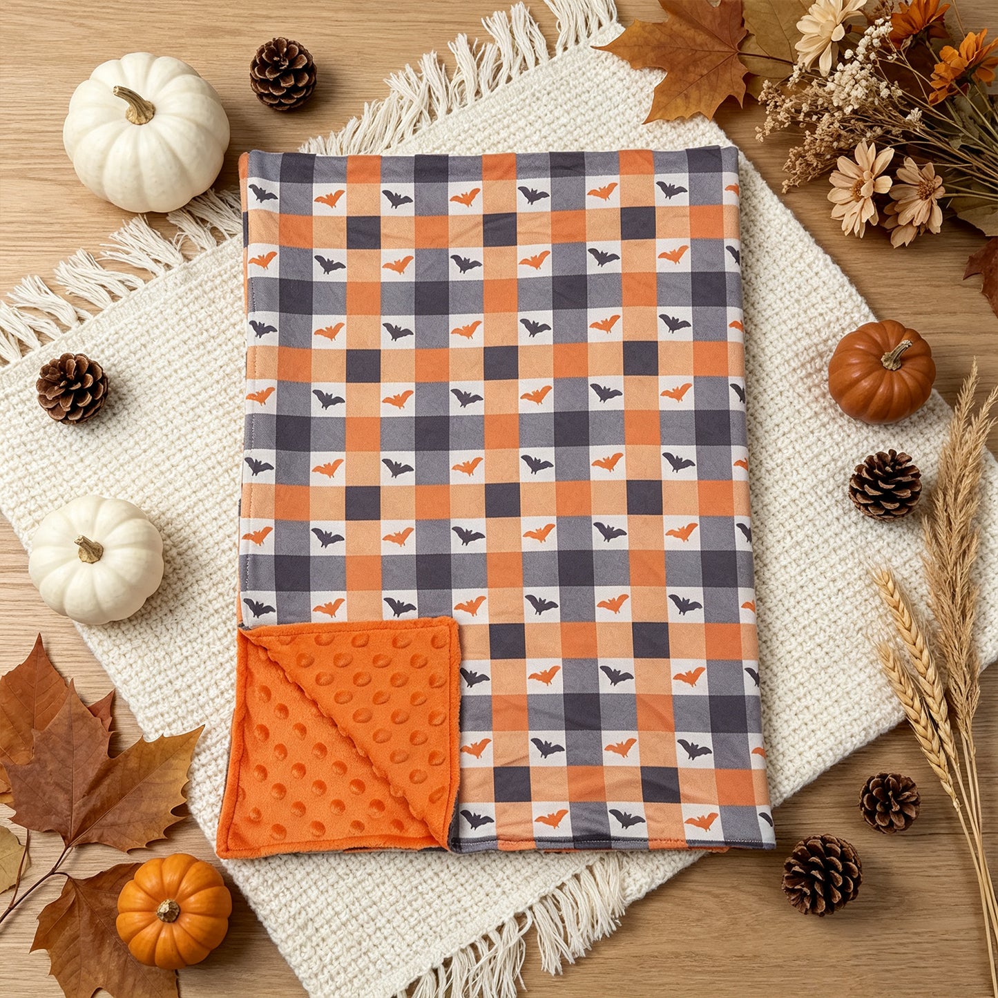 NEW RTS NO MOQ Blankets BL0264 Baby Kids Flowers Bats Checked Halloweens Print Blankets