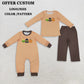 RTS NO MOQ Sibling milk silk Embroidery Pumpkin Baby Boys Orange Stripe Top Pant Fall Clothes Sets Rompers