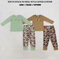 RTS NO MOQ Sibling milk silk Embroidery Baby Boys Top Camo Pockets Jogger Hunting Clothes Sets