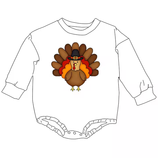 5.13 Turkey White Solid Color Long Sleeve Toddler Clothes