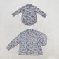 RTS NO MOQ Sibling yoga fabric Adult To Match Kids Yoga High Neck Light Grey Camo Print Mock Neck Top Long Sleeve Romper