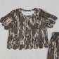 4.1 GSSO3225 Baby Girls Southern Olive Camo Top Shorts Scallop Clothes Sets