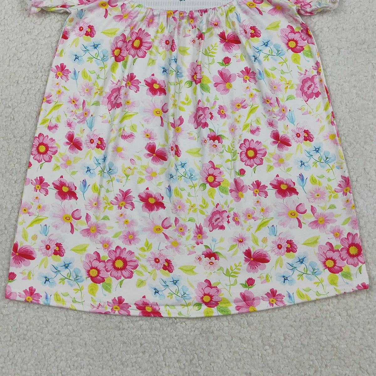3.28 GSD3314 Floral short sleeves cross smocked baby girls Easter dress